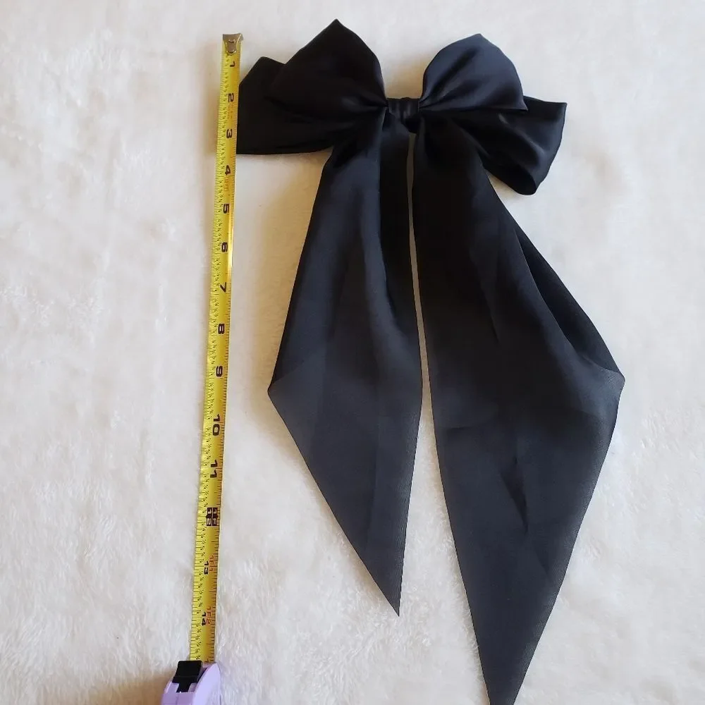 Elegant Black Hair Bow Barrette